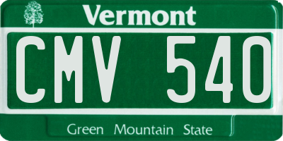 VT license plate CMV540