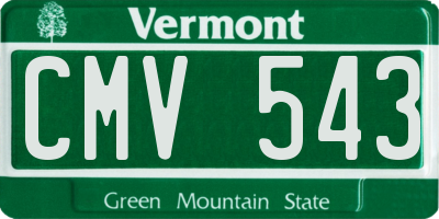 VT license plate CMV543