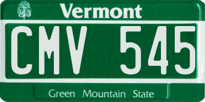 VT license plate CMV545