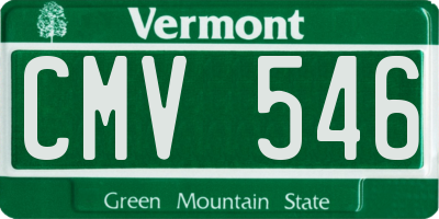 VT license plate CMV546