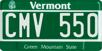 VT license plate CMV550