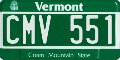 VT license plate CMV551