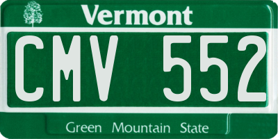 VT license plate CMV552