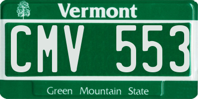 VT license plate CMV553