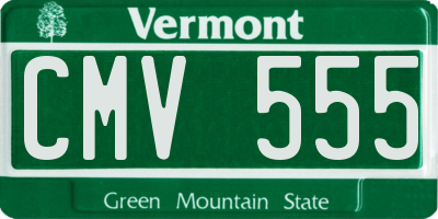 VT license plate CMV555