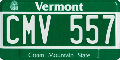 VT license plate CMV557