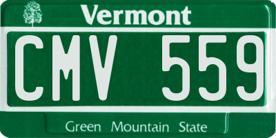 VT license plate CMV559