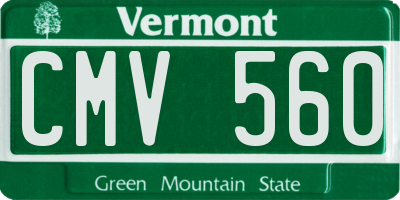 VT license plate CMV560