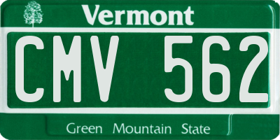 VT license plate CMV562