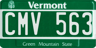 VT license plate CMV563