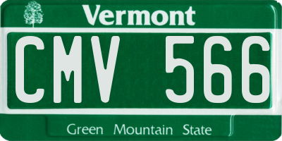 VT license plate CMV566