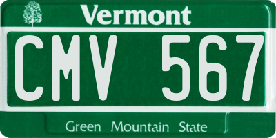 VT license plate CMV567