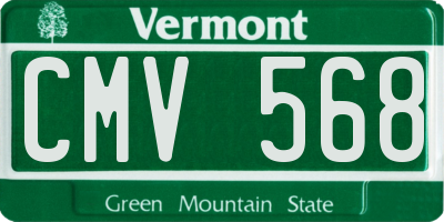 VT license plate CMV568