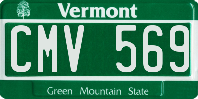 VT license plate CMV569