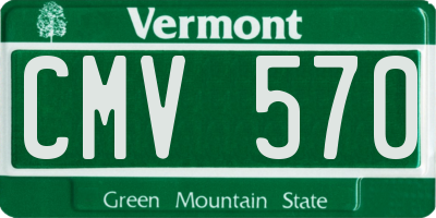 VT license plate CMV570