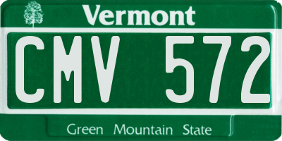 VT license plate CMV572