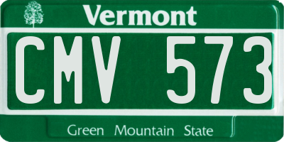 VT license plate CMV573