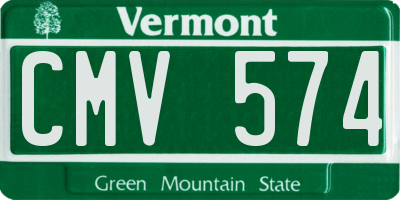 VT license plate CMV574