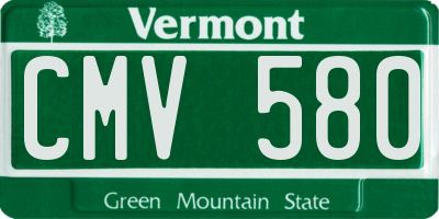 VT license plate CMV580
