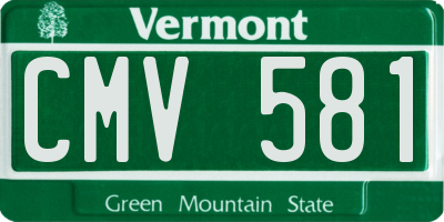 VT license plate CMV581