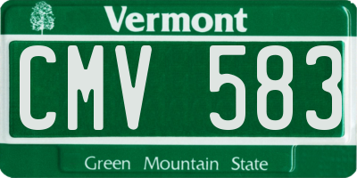VT license plate CMV583