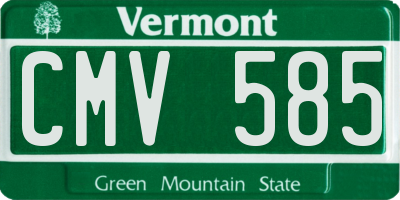 VT license plate CMV585