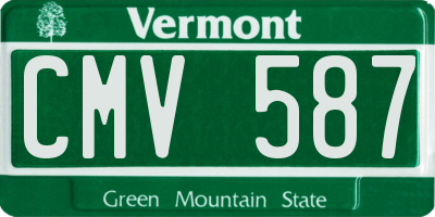 VT license plate CMV587