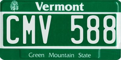 VT license plate CMV588