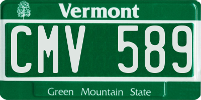 VT license plate CMV589