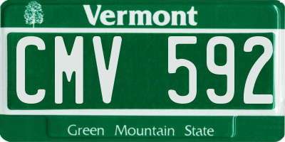 VT license plate CMV592