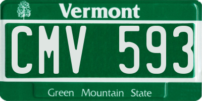 VT license plate CMV593