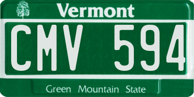 VT license plate CMV594