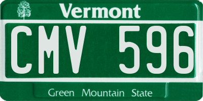 VT license plate CMV596