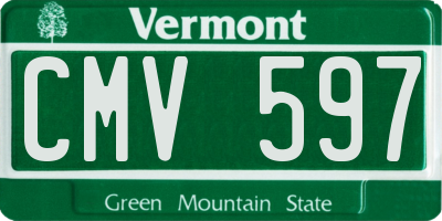 VT license plate CMV597