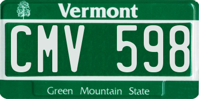VT license plate CMV598