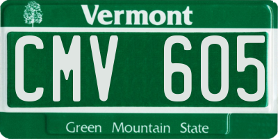 VT license plate CMV605