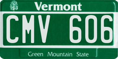 VT license plate CMV606