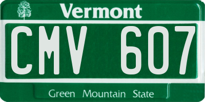 VT license plate CMV607