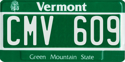 VT license plate CMV609