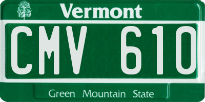 VT license plate CMV610