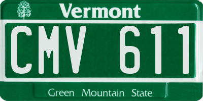 VT license plate CMV611
