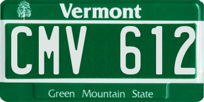 VT license plate CMV612