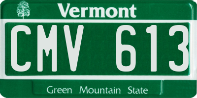 VT license plate CMV613