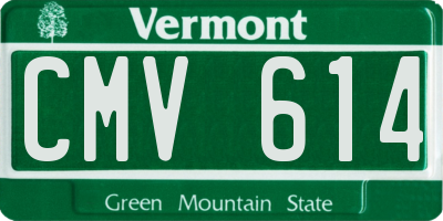 VT license plate CMV614