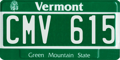 VT license plate CMV615