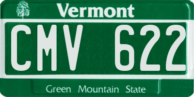VT license plate CMV622