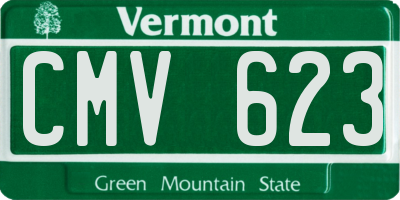 VT license plate CMV623
