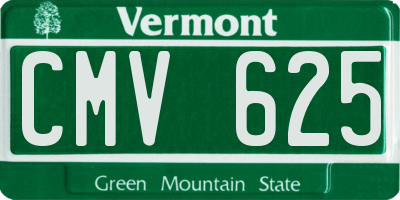 VT license plate CMV625