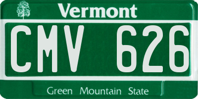 VT license plate CMV626