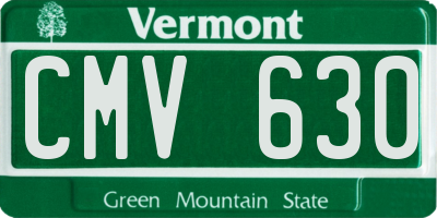 VT license plate CMV630